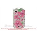 Dreamwireless Blackberry Bold Touch 9900 9930 Full Diamond Case- Silver With Pink Begonia FDBB9900SLPKBEG